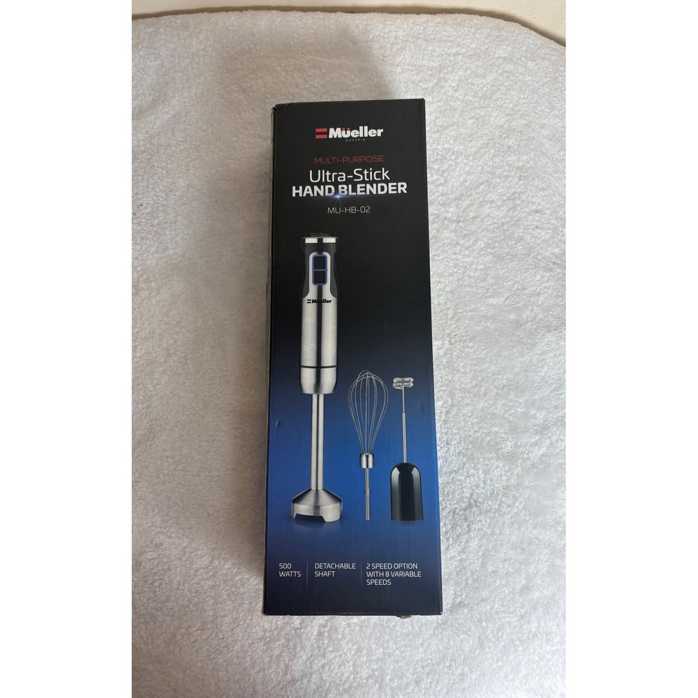 Mueller Austria Ultra-Stick Hand Blender MU-HB-02 500W‎ 8-Speed Silver Black NEW